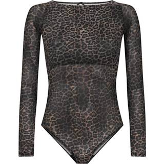 Hunkemöller Tara Leopard langærmet body sort - S