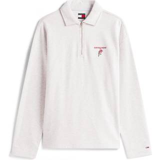 Back Graphic Quarter-Zip Boxy Rugby Jumper