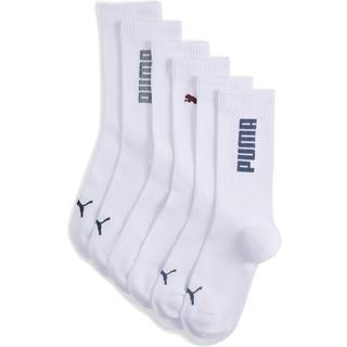 PUMA Crew Socks Unisex (3-Pack), Clothing, White/Various Logo Colors, 35-38