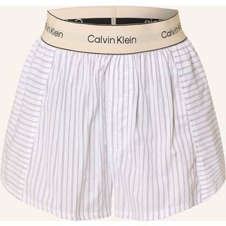 Cotton Poplin Logo Pyjama Shorts - White - M