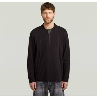 Tweeter A-Line Half Zip T-Shirt - Black - Men