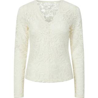 YASLACEY LS V-NECK LACE TOP