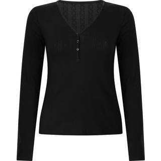 Hunkemöller Pyjamastop Henley sort - M