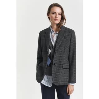 GANT Dame Regular fit houndstooth blazer i uld (34)