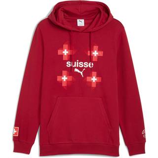 PUMA Switzerland FtblCulture Hoodie Men, Sport, Dark Crimson/White, M
