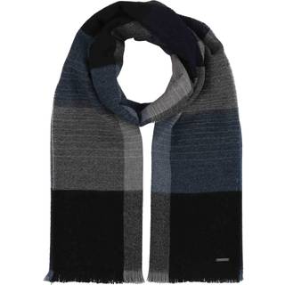 bugatti Herren Schal blau Woll-Stoff kariert