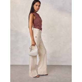 Next Ecru Gold Button Front Wide Leg Jeans