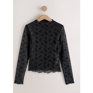 Next Black Lace High Neck Long Sleeve Top