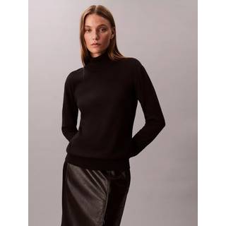 Merino Roll Neck Jumper - Black - XXL