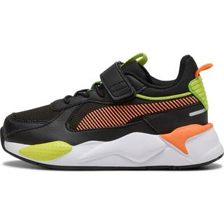 PUMA RS-X Kids Sneakers, Shoes, Black/Orange Glo, 28.5