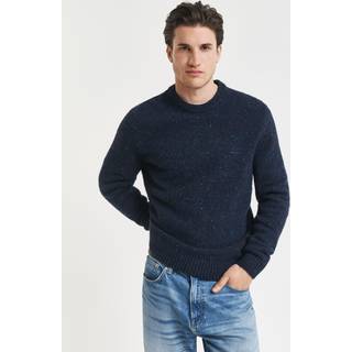 GANT Herre Sweater med crewneck og nister i uldblanding (XXXL)