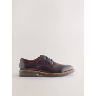 Next Burgundy Red Heritage Derby Leather Shoes - uk10eu44