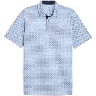PUMA Pure 2.0 Circle Cat Golf Polo Men, Clothing, Haute Tropic/Deep Navy, S