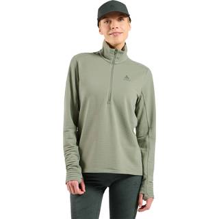 Odlo Essential Thermal Midlayer 1/2 Zip Running Shirt Women - Olive, Size XL - olive
