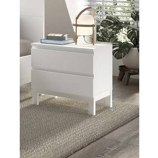 Sengebord med 2 skuffer – Eva, hvid