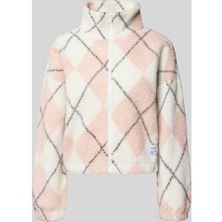 Only - Onleline Life L/S Zip Teddy Swt - 4925874 Rose Smoke Cloud Dancer + Black + Label Brooklyn