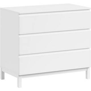 Kommode med 3 skuffer – Eva, hvid (90 × 200 cm)