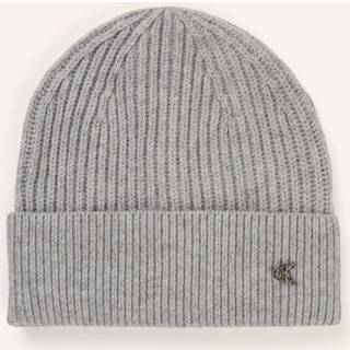 Wool Blend Signature Logo Beanie - Grey - One Size