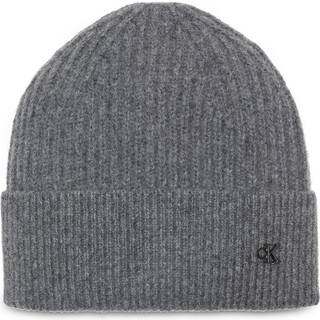 Wool Blend Signature Logo Beanie - Grey - One Size
