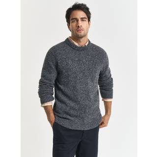 GANT Herre Sweater med crewneck og nister i uldblanding (S)