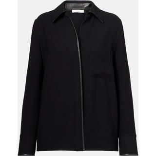 Vince Faux leather-trimmed shirt - black - XL