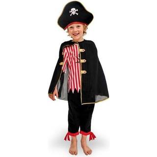 Piratkostume Børn 116-128 cm Sort/Rød med Gyldne Detaljer – Eksklusiv leg og eventyr