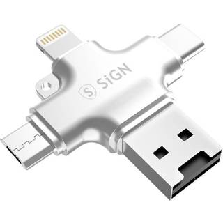SiGN Micro SD-hukommelseskortlæser til mobil USB-C/USB-A/Micro USB/Lightning