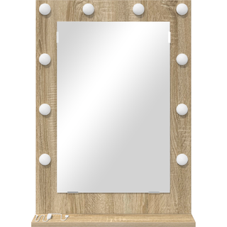 Vaskeskab Spejl med LED -strimmellys Sonoma eg 70 x 50 x 18 cm