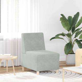 Modulsofa enhed uden arme 3 pcs Lysegrå 55 x 74 x 82 cm Fløjl