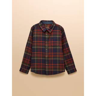 Joules Joules Boys' Brushed Navy Check Flannel Checked Shirt - 2 Yrs
