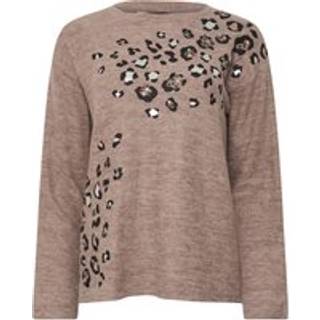 Lts Tall Brown Animal Embellished Jumper 22-24 Lts | Tall Women's Sweaters & Jumpers