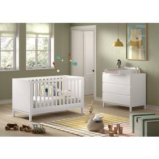 Babyseng og kommode sæt 70 × 140 cm – Eva, hvid