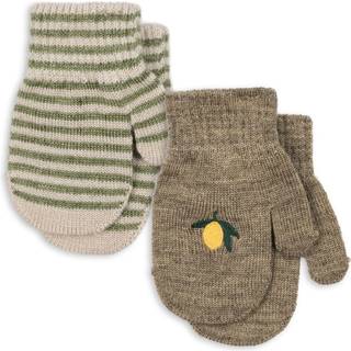 Konges Sløjd Filla 2-pak Vanter Lemon Stripe  2 Pack Filla Mittens Lemon Stripe One Size  Brun  One Size  mand