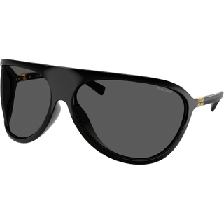 Miu Miu Kvinde MU A01S 1AB5S0 Solbriller Injiceret Sort Grå Geometrisk Normal