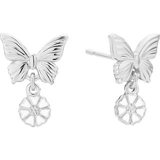 Lund Copenhagen Marguerit ørestikker i sølv med sommerfugl