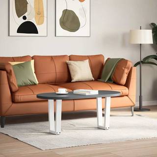 sofabordsben V-formet 2 stk. hvid 38 x (42-43,3) cm stål