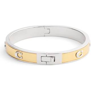 Coach Gold Mix C Logo Inlay Hinge Bangle - Gold