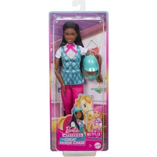Barbie Brooklyn Doll & accessoarer från Barbie Mysteries: The Great Horse Chase inkluderar modedockan borttagbar riddräkt & hjälm