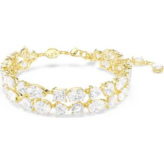 Swarovski Gold Mesmara White Mixed Cuts Double Bracelet - 20.5cm
