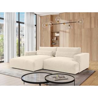 Hjørnesofa venstre i beige chenille stof COLYSA