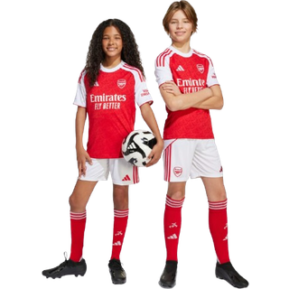 Arsenal 25/26 Kids hjemmebaneshorts - White / Better Scarlet - 140