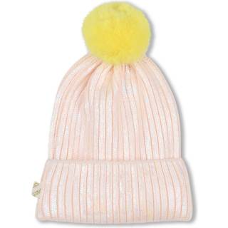 Billieblush Billieblush Pink Iridescent Sparkle Logo Knitted Pom Hat