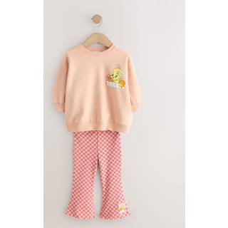 Next Peach Pink Tweety Sweatshirt & Flare Leggings Set (3mths-7yrs)