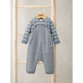 Mamas & Papas Mamas & Papas Dungaree & Stripe Bodysuit Set