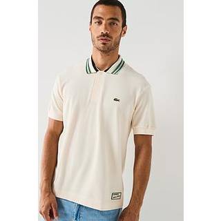 Lacoste Contrast Collar Polo T Shirt Cream