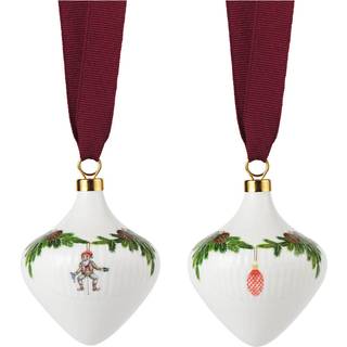 Royal Copenhagen Stjerne Riflet Jul ornament, 8,5 cm, 2 stk.