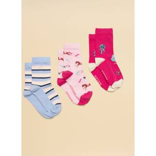 Joules Joules Kids' Neat Feet Pink Horse Socks 3 Pack