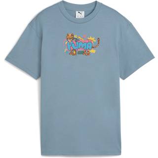 PUMA Graphic Leopard Tee Youth, Clothing, Cool Blue, 9-10Y