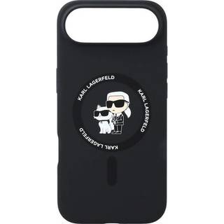 iPhone Air Karl Lagerfeld Karl and Choupette MagSafe Cover i flydende silikone - Sort