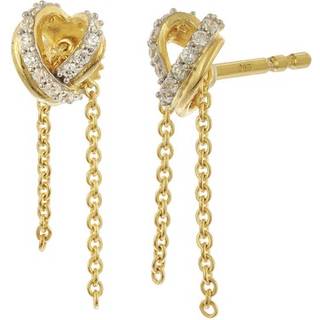 trendor 28549 Damen-Ohrringe 925 Silber Vergoldet Zirkonia-Ohrstecker